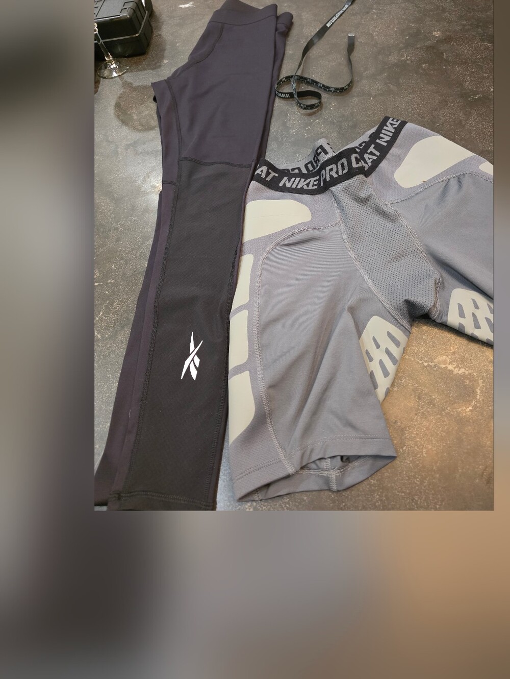 !! Two!! Mens Nike Combat Shorts & Reebok Black Athletic Comprrssion Leggings
